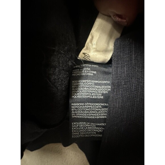 Tommy Hilfiger Sweater Mens 2XL Navy Blue White Button Up Cardigan Preppy Fleece - Picture 9 of 12